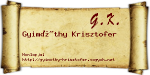 Gyimóthy Krisztofer névjegykártya