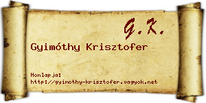 Gyimóthy Krisztofer névjegykártya